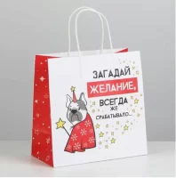 Пакет подарочный «Загадай желание», 22 × 22 × 11 см   6249086 (100) Дарите счастье Черный - фото