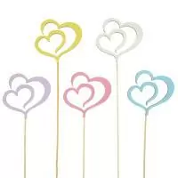 Топпер-фигура микс Два сердца №2 9см, МИТ033  - фото