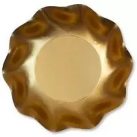 Тарелка бумажная d18,5см BOWLS SATIN GOLD 46ML, 10 шт Золотой - фото