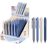 РУЧКА Hatber шариковая Автомат. Pocket Синяя 0,7мм  36 шт Синий - фото