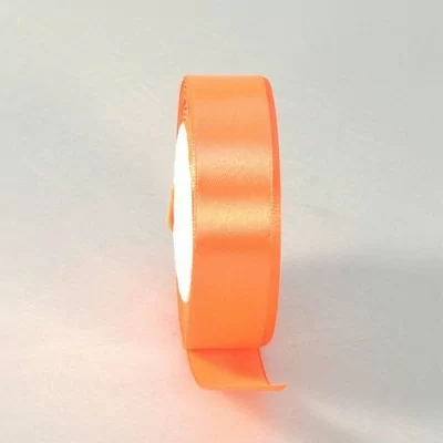 Лента тканная атласная 19мм*25Y Яркооранжевая, арт. 0925-31/23, F014-19/25  - фото