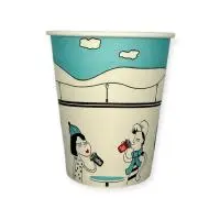 Стакан бумажный 250мл для горячего Встреча D80 50шт Разноцветный - фото