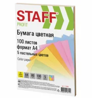 Бумага цветная для печати TROPHEE А4 80G 100SH C.5 Пастель 1703С Разноцветный - фото