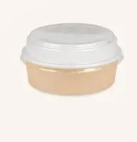 10шт Круглый контейнер OSQ ROUND BOWL 620 с купольной пластиковой крышкой d150 Коричневый - фото