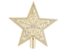 Верхушка на елку "Звезда ажурная"  цвет золотой арт. 103320 Золотой - фото