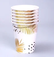 Стакан бумажный «С днём рождения», золотой узор, набор 6 шт., 250 мл 7664957 (112) Страна Карнавалия Разноцветный - фото