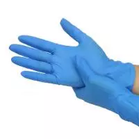 Перчатки из фиолетового/синего нитрила без присыпки, размер M, 100 шт  - фото