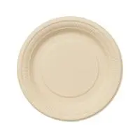 Тарелка эко круглая d18см, светлая Б02 (кукурузный крахмал), 50шт в упаковке Белый - фото