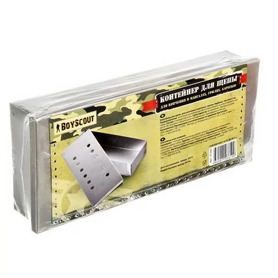 Контейнер для щепы, для копчения в мангалах, гриле, барбекю, 24*10*4,5см BOYSCOUT  - фото