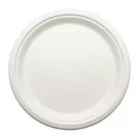 Тарелка эко круглая белая d18см, 50 шт Белый - фото