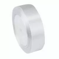 Лента тканная атласная 19мм*25Y БЕЛАЯ, арт. F014-80/01, F014-19/01 Белый - фото