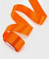 Лента тканная атласная 50мм*25Y Оранжевая, арт. F014-50/22 Оранжевый - фото