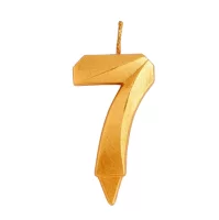 Свеча в торт "Грань", цифра "7", золотой металлик, 7.8 см Золотой - фото