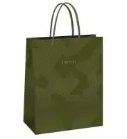 Пакет подар. "Green pattern", 26*32*12 см, MESHU, выбор. лак, матовая ламинация, MS 61602, 371041 Зеленый - фото