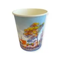 Стакан бумажный 250мл для горячего Светлогорск D80 50шт Голубой - фото