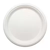 Тарелка эко круглая белая d26 KS-P010, 50шт Белый - фото