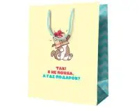 Пакет подар. "А где подарок?", 18*23*10 см, MESHU, ламинированный, MS 52143 Салатовый - фото