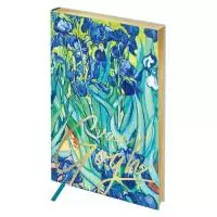 Записная книжка А5 80л ЛАЙТ, кожзам, Greenwich Line "Vision. Van Gogh. Irises" тон блок, золотой срез  - фото