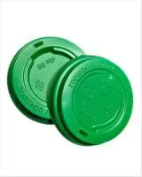 Крышка для стакана бумажного 350-450мл зеленая D90, 100 шт Зеленый - фото