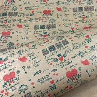 Бумага 1*70 Дизайнерская крафтовая "Love" красн/зел 78г/м2  70см*10м  - фото