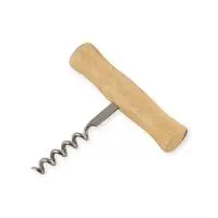 Штопор ELICA, размер: 9*9 см, из нержавеющей стали с деревянной ручкой, 985955  - фото