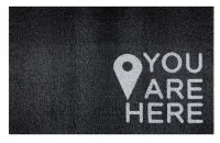 Коврик придверный Dekorelle LAPSHA 114 You Are Here, 50X80см, 121114 (черный) Черный - фото