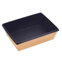 Коробка 400 мл 120/145*85/96*45 OSQ OpSalad 400 Black Edition (50/800) Коричневый - фото