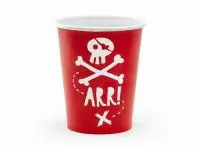 Набор бумажных стаканов «Пираты» красный 220мл, 6 шт Красный - фото