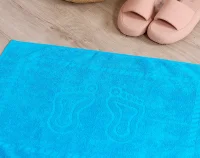 Полотенце махровое НОЖКИ 450 г/м2 50*70 гладкокрашенное, 720-бирюзовый Бирюзовый - фото