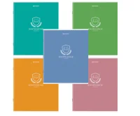 Тетрадь А5 80л. BRAUBERG скоба, клетка, обложка картон, Knowledge, 404409 Разноцветный - фото