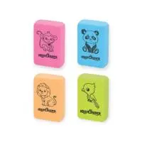 Ластик ЮНЛАНДИЯ "Зверушки", размер 28х18х10 мм, цвет ассорти, прямоуг., 228706 Микс - фото