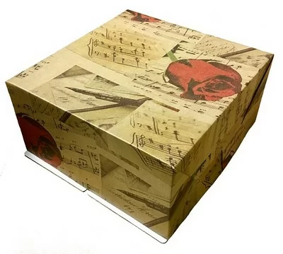 Коробка для торта без окошка 300*300*190мм гофрокартон крафт роза  - фото