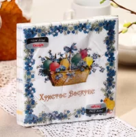 Салфетки New Line DESIGN 33*33 3-сл А20 (30) ПАСХА Голубой - фото