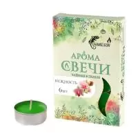 Свечи чайные аромат Нежность, 6шт, С-00-58 Зеленый - фото