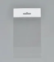 Пакет с клеевым клапаном 10*10+3 1/100 25мк, со слотом 3, БОПП Прозрачный - фото