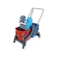 Тележка уборочная двухведерная, 2х25 л, каркас пластик, отжим, арт. IT-0492/IT-0491  - фото
