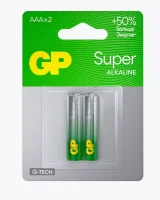 Батарейка GP Super Alkaline G-Tech 24А ААA - 2 шт. на блистере (24AA21-2CRSBC2 20/160)  - фото