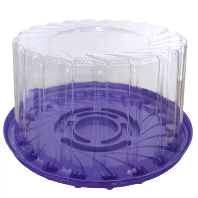 Контейнер 1410 фиолетовый для торта (дно+крышка), 10 шт Фиолетовый - фото