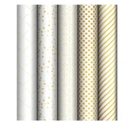 Бумага упаковочная глянцевая «Pattern on white», 70*100 см, 80г/м2, MESHU, ассорти, 5 дизайнов, 358120 Микс - фото