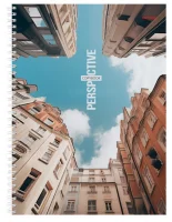 Тетрадь КЛЕТКА 96л.А4 ДОМА И НЕБО (96-2340) (гребень, цветн.мелов.обл.) Разноцветный - фото