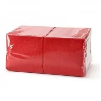 Салфетки бумажные Биг Пак 24*24см, 1-сл, красные, 400л  - фото