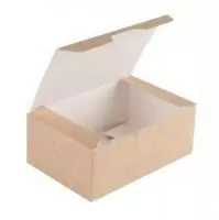 Коробка картонная с крышкой "ECO Fast Food Box S", 10 шт Коричневый - фото