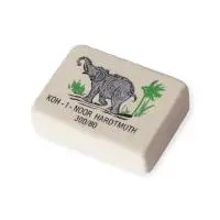 Ластик KOH-I-NOOR "Слон" 300/80, 26х18,5х8мм, белый/цветной, прямоугольный, натур. каучук, 220400 Белый - фото