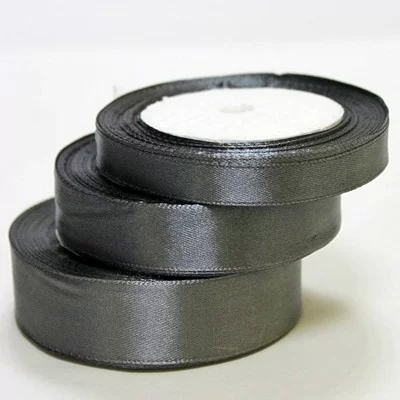 Лента тканная атласная 25мм*25Y ЧЕРНЫЙ, арт. F014-2/03, F014-25/39 Черный - фото