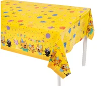 Скатерть одноразовая, Три Кота, Играем вместе, Желтый, 120*180 см, 1 шт., 6014878 Желтый - фото