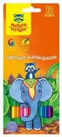 Карандаши цветные 239785 12цв., Мульти-Пульти "Енот в Индии", заточен., картон, европодвес  - фото