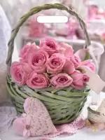 Сумка-пакет 40*31 с прорубной ручкой Корзина роз, 50 шт  - фото