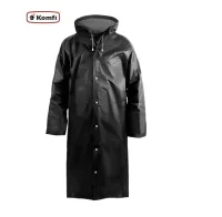 Дождевик-плащ EVA, серый, на кнопках, рукава на резинках, 110 мк, Komfi, EVA12GR Серый - фото