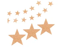 Гирлянда-подвеска Звезда, Розовое Золото, с блестками, 200 см, 7 см*20 шт, 1 упак.,521172 Золотой - фото