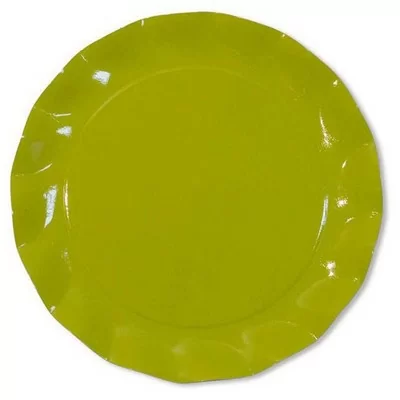 Тарелка бумажная d18,5 см "LIME GREEN", 8 шт  - фото